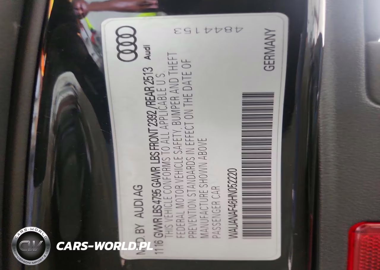 2017 Audi A4 Premium VIN:WAUANAF46HN052220 - 13