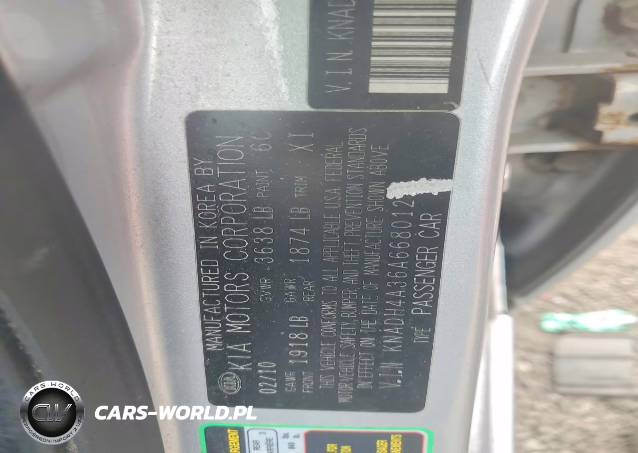 2010 Kia Rio Base VIN:KNADH4A36A6680122 - 12