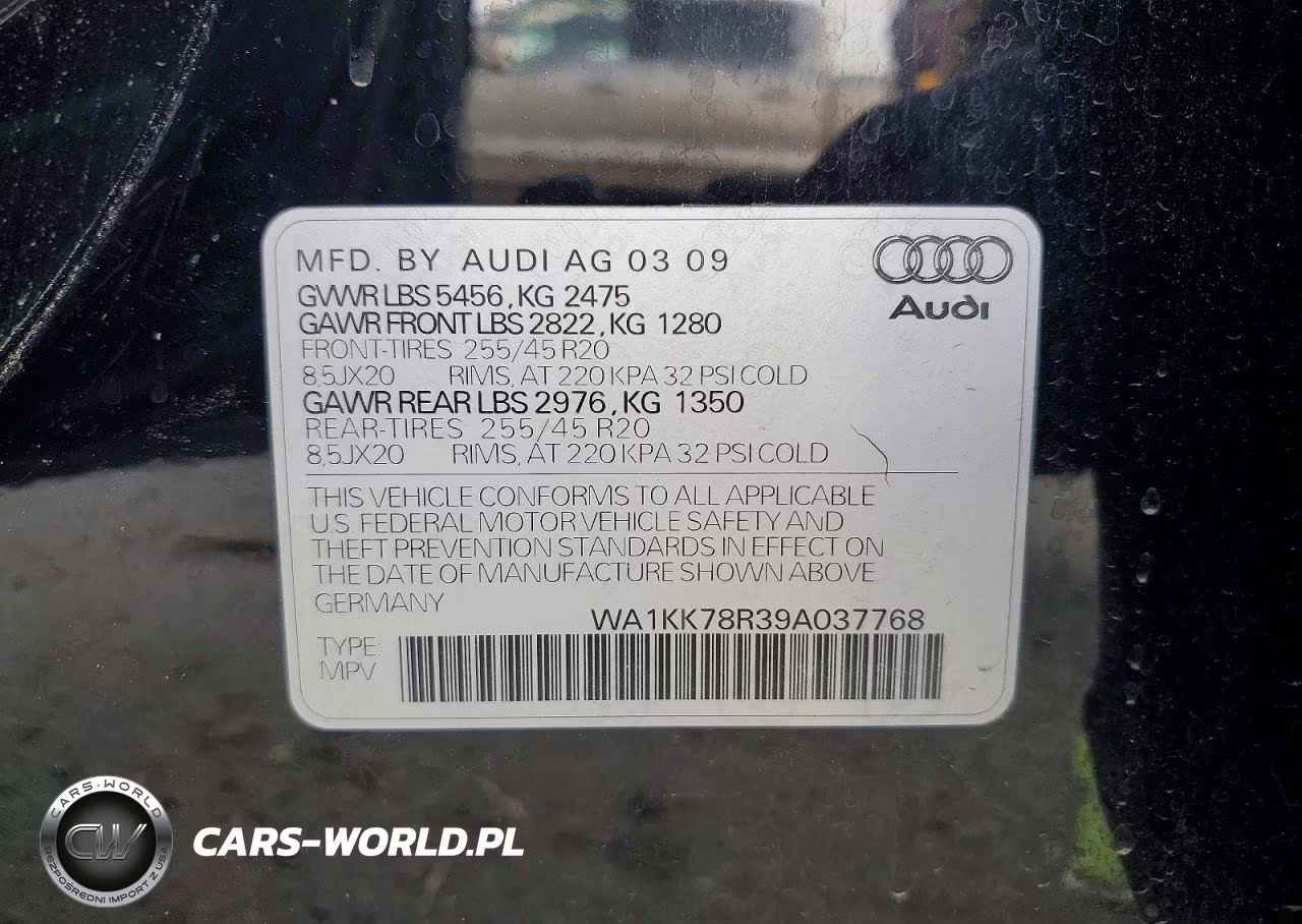 2009 Audi Q5 3.2 VIN:WA1KK78R39A037768 - 13