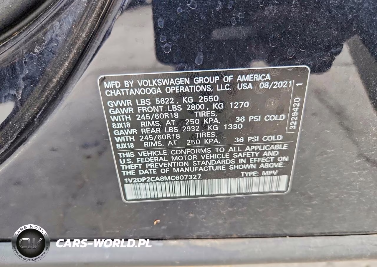 2021 Volkswagen Atlas Se VIN:1V2DP2CA8MC607327 - 13