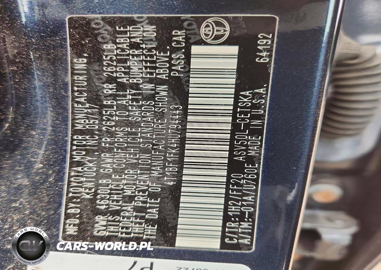 2017 Toyota Camry Se VIN:4T1BF1FK4HU794443 - 12