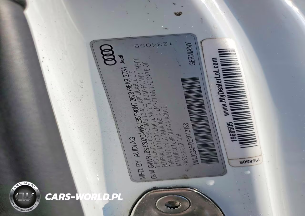 2014 Audi S5 Premium Plus VIN:WAUCGAFHXEN012188 - 12