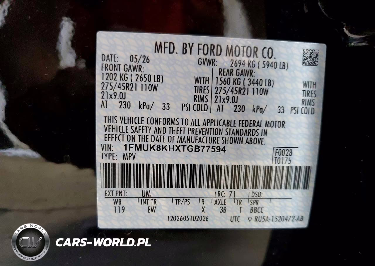 2026 Ford Explorer St-Line VIN:1FMUK8KHXTGB77594 - 13