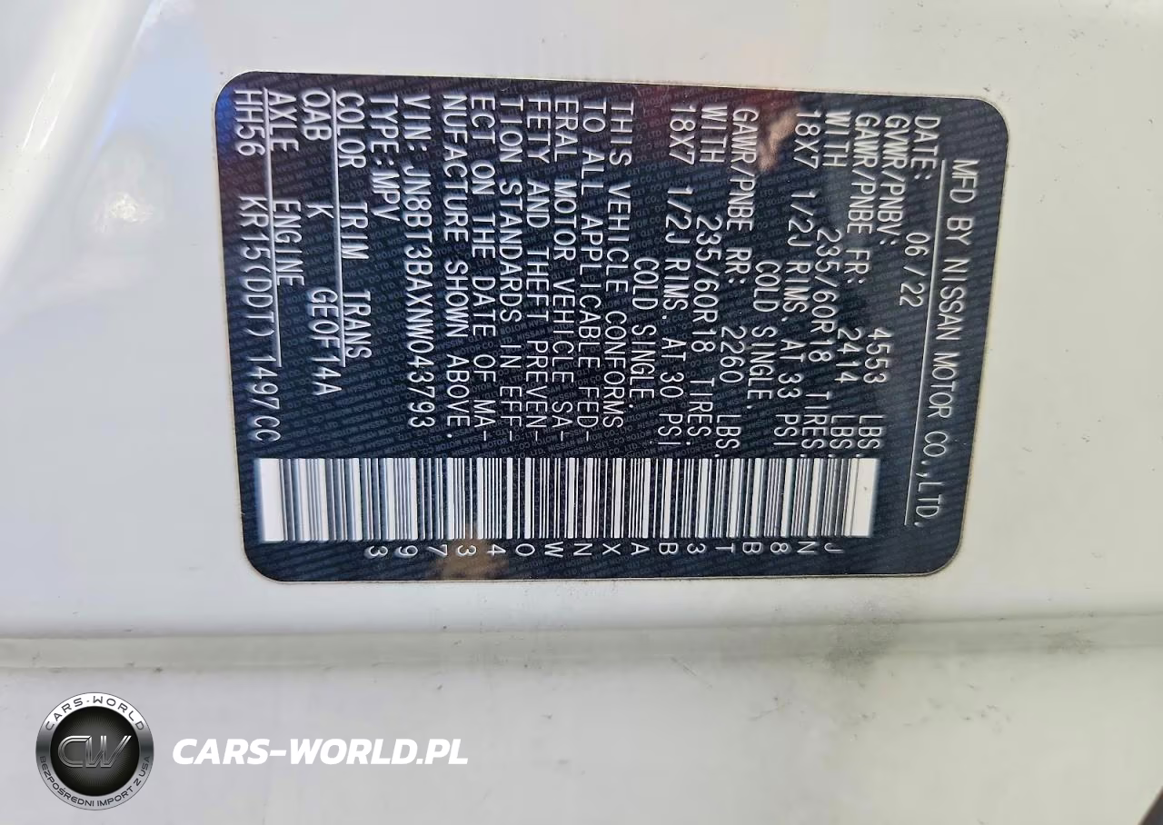 2022 Nissan Rogue Sv VIN:JN8BT3BAXNW043793 - 13