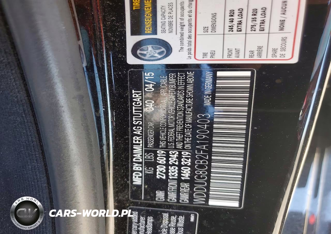 2015 Mercedes-Benz S 550 VIN:WDDUG8CB2FA190403 - 12