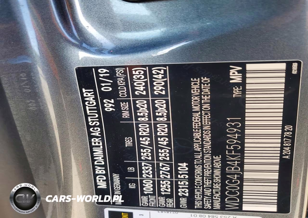 2019 Mercedes-Benz Glc 300 VIN:WDC0G4JB4KF594931 - 13