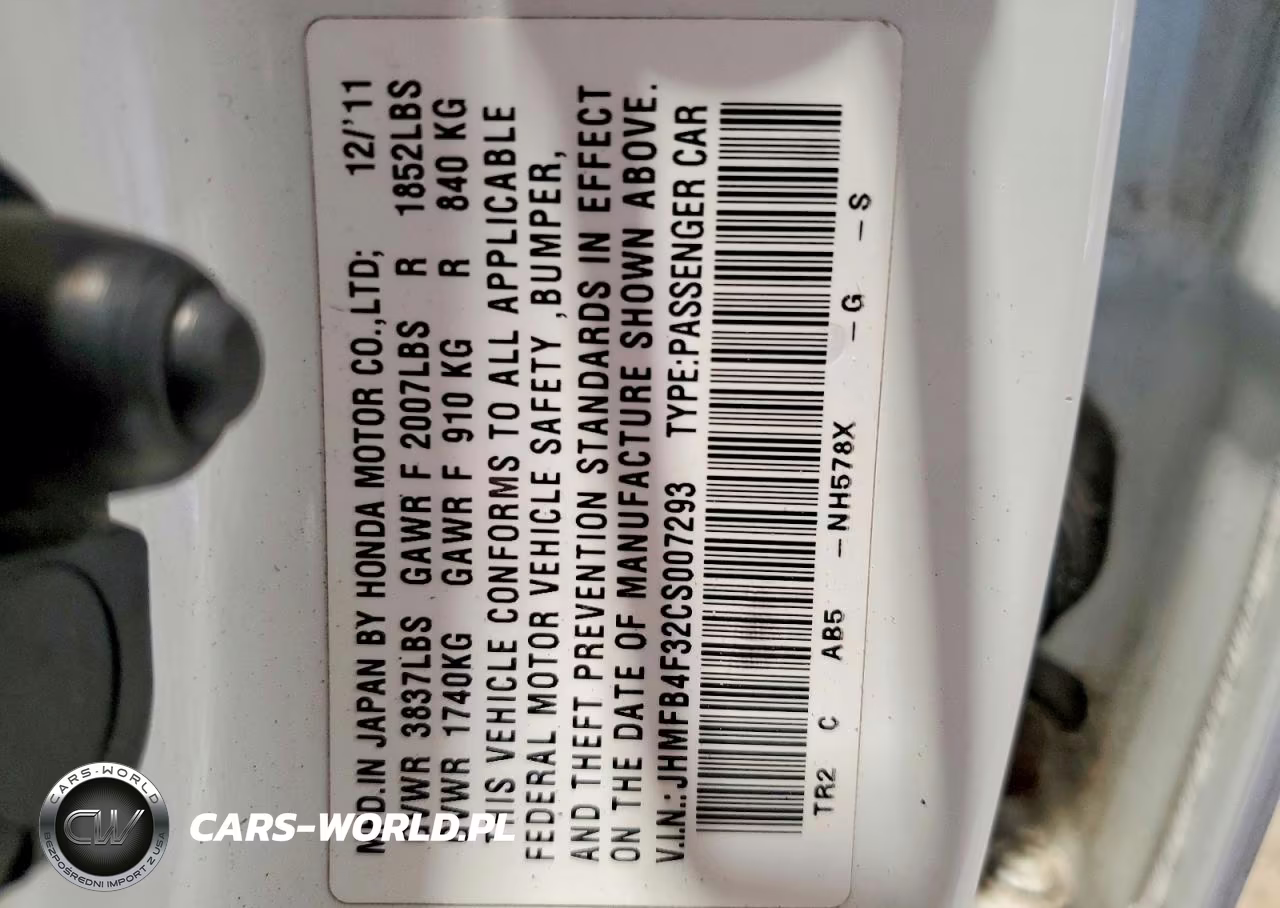 2012 Honda Civic Hybrid L VIN:JHMFB4F32CS007293 - 12