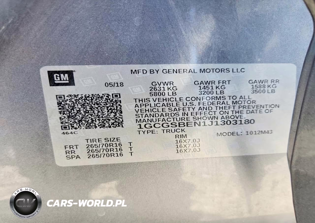 2018 Chevrolet Colorado VIN:1GCGSBEN1J1303180 - 12