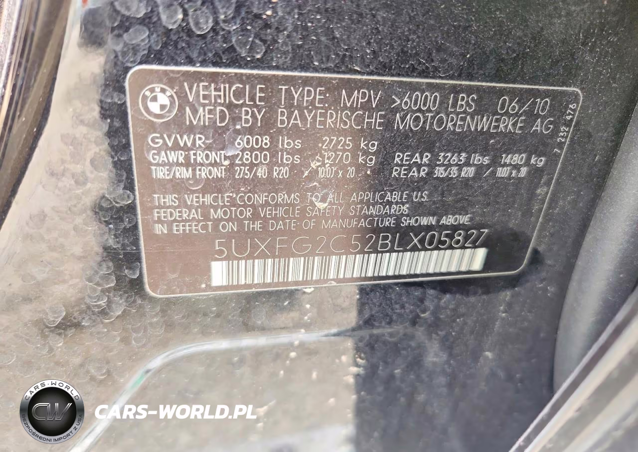 2011 BMW X6 xDrive35I VIN:5UXFG2C52BLX05827 - 13