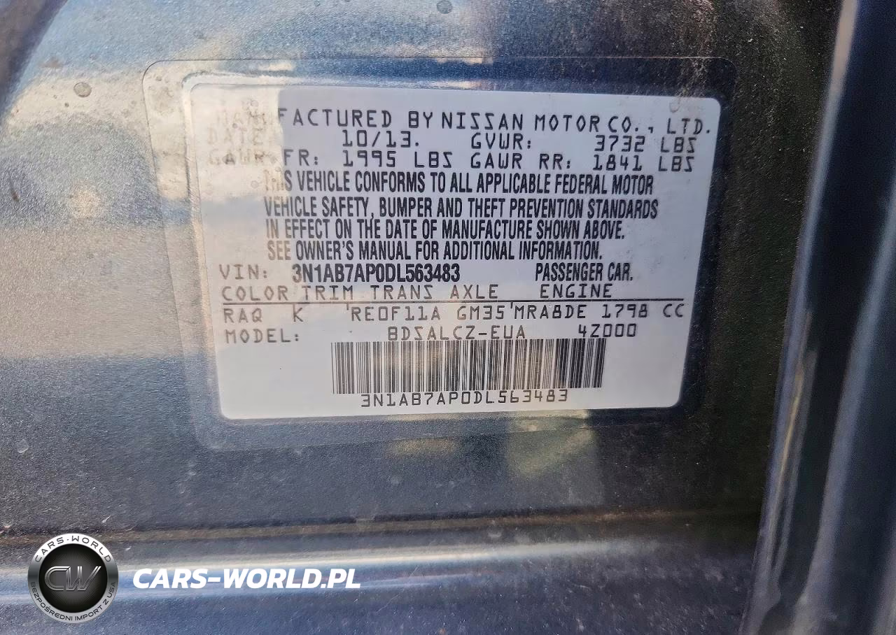 2013 Nissan Sentra S VIN:3N1AB7AP0DL563483 - 12