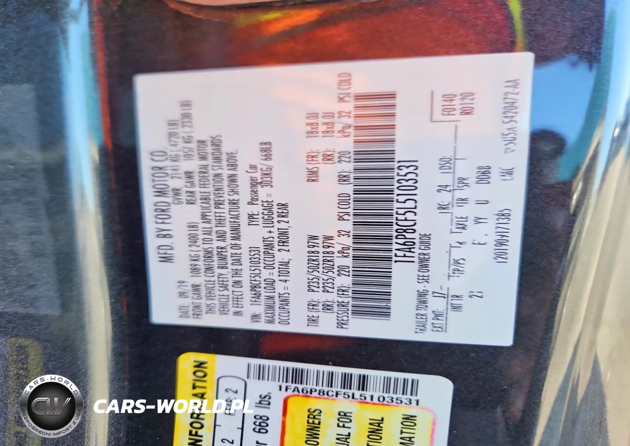 2020 Ford Mustang Gt VIN:1FA6P8CF5L5103531 - 12