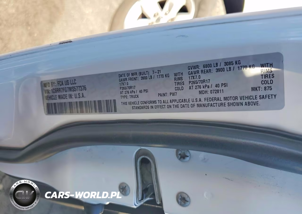 2021 Ram 1500 Classic Tradesman VIN:1C6RR7FG7MS577376 - 12