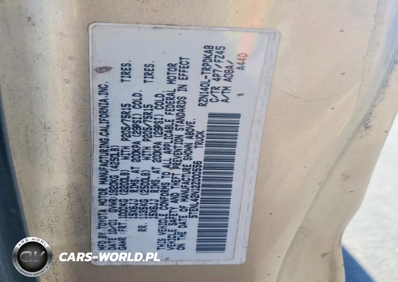 2002 Toyota Tacoma Base VIN:5TENL42N12Z000556 - 12