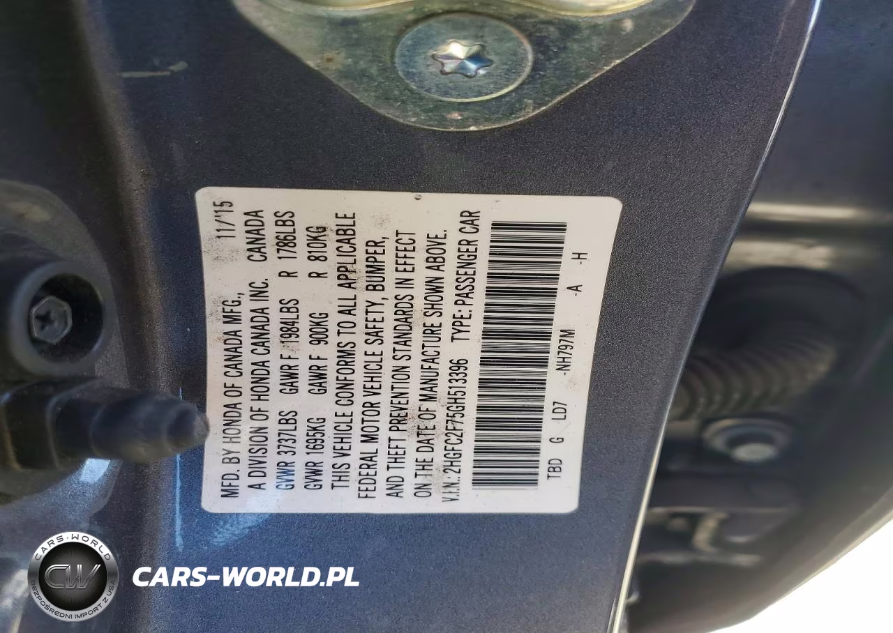 2016 Honda Civic Ex VIN:2HGFC2F75GH513396 - 12