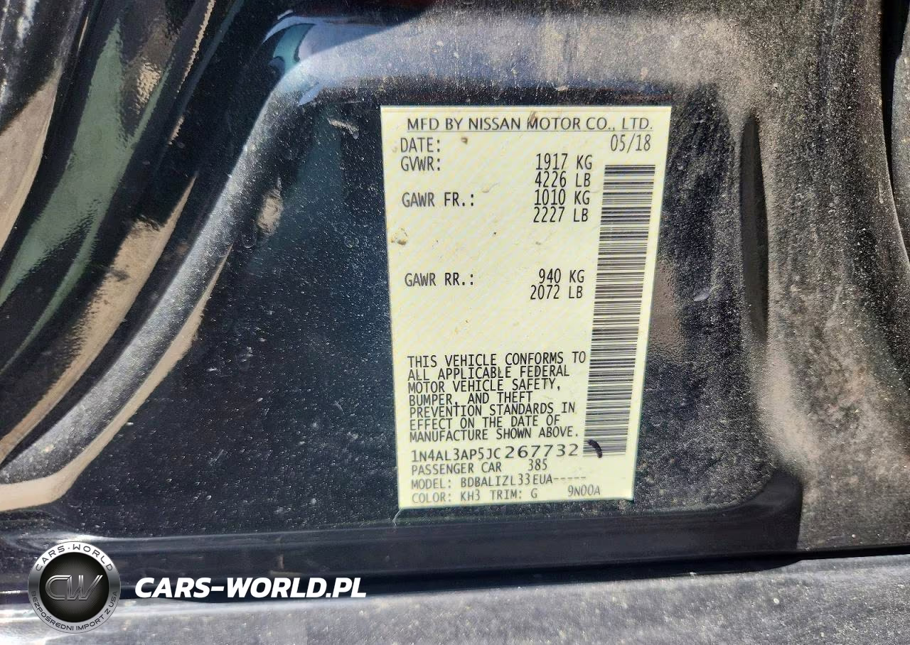 2018 Nissan Altima 2.5 Sv VIN:1N4AL3AP5JC267732 - 12