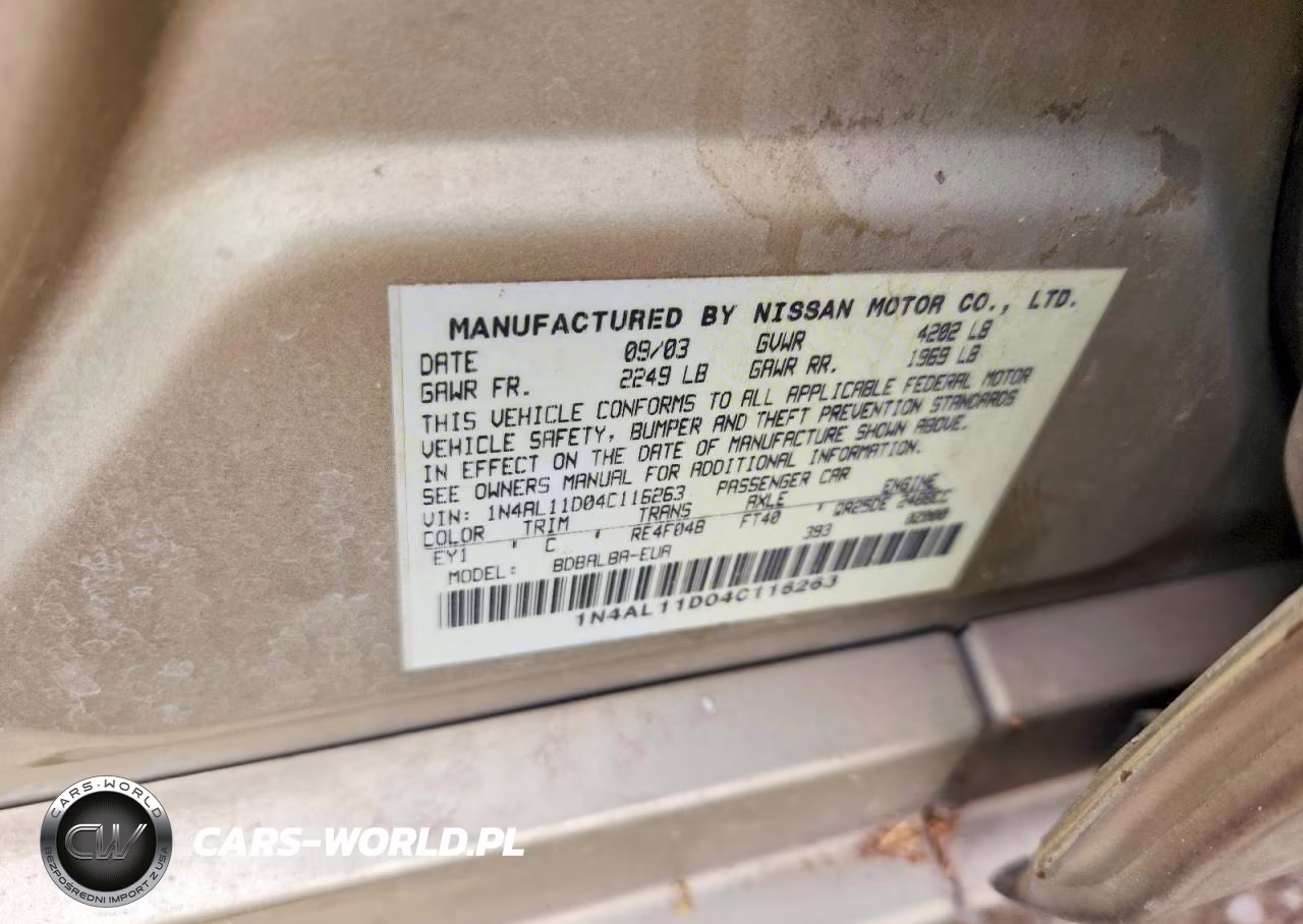 2004 Nissan Altima Base-S-Sl VIN:1N4AL11D04C116263 - 12