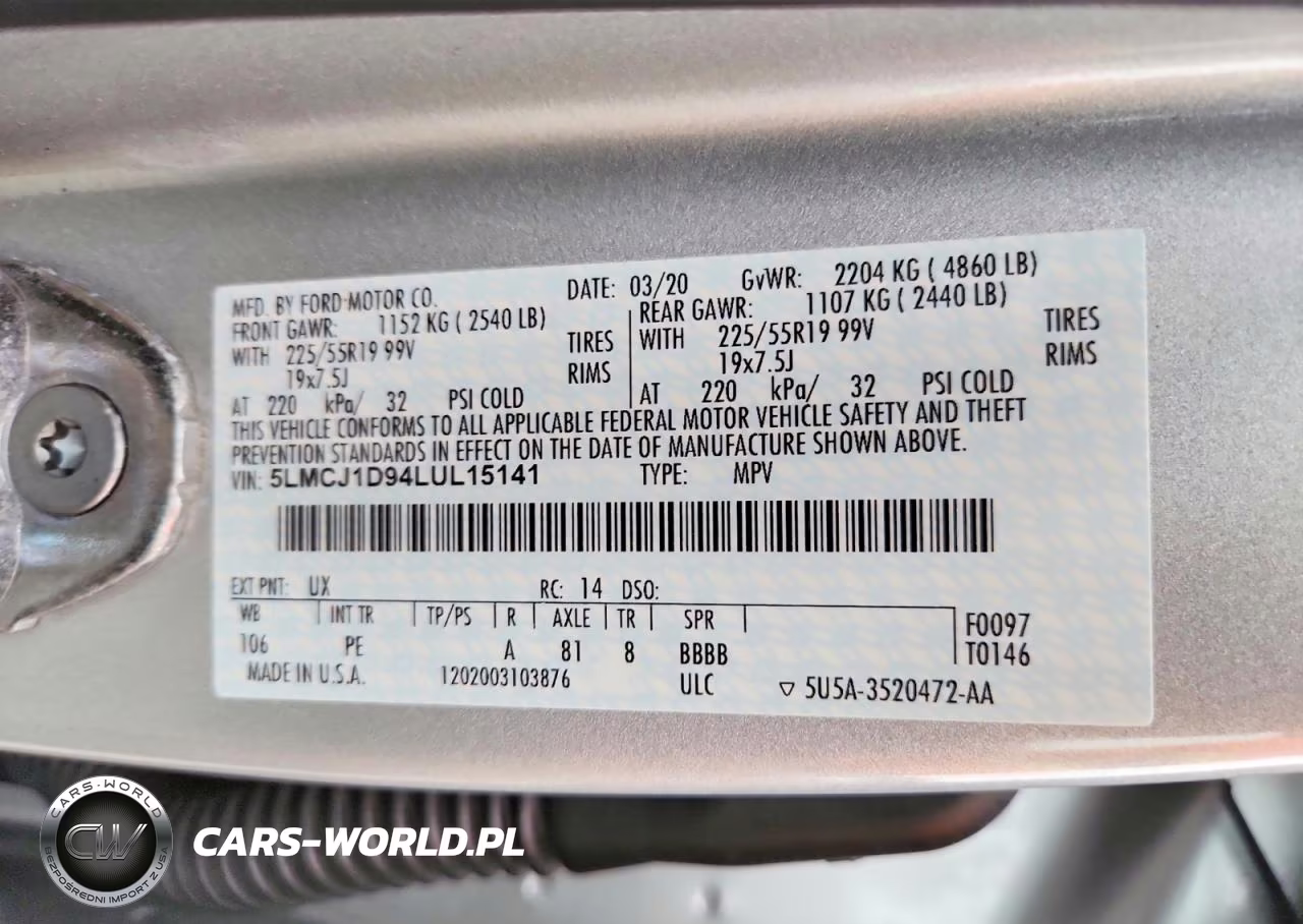 2020 Lincoln Corsair VIN:5LMCJ1D94LUL15141 - 14