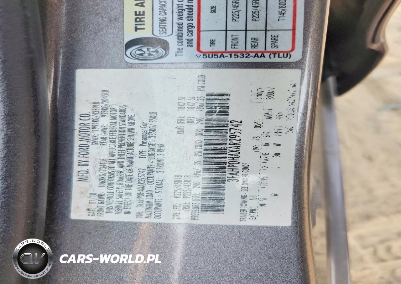 2010 Ford Fusion Se VIN:3FAHP0HAXAR295742 - 12