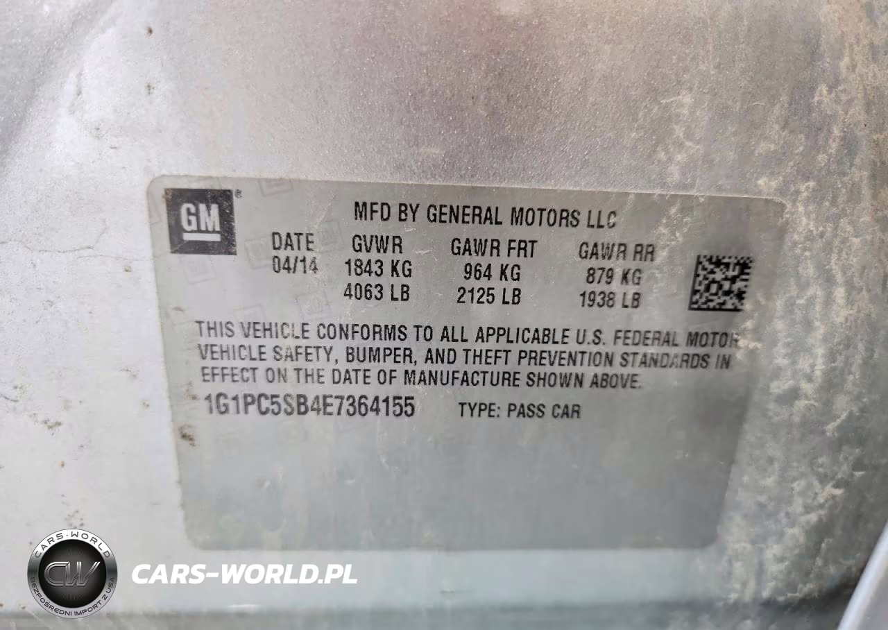 2014 Chevrolet Cruze Lt VIN:1G1PC5SB4E7364155 - 13