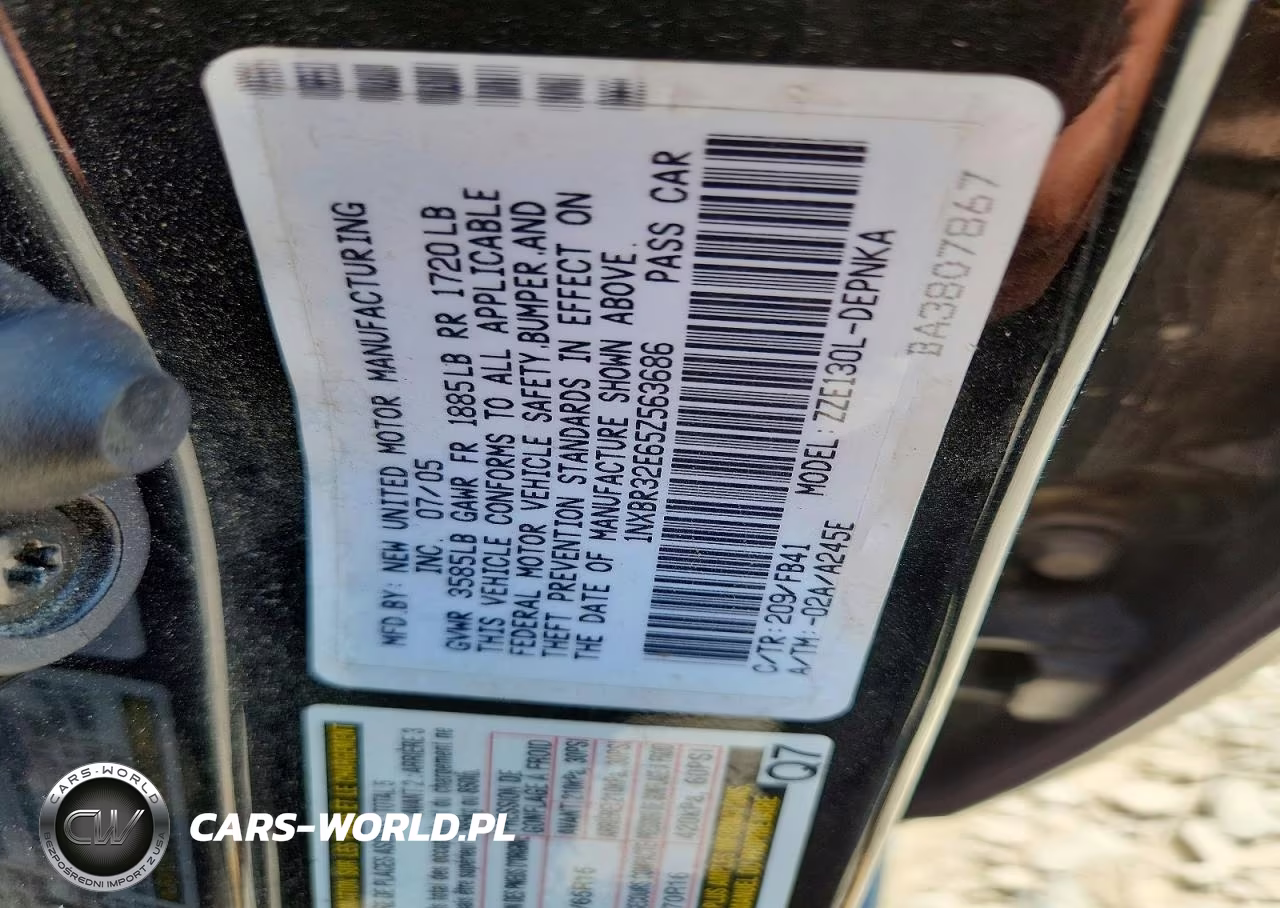 2005 Toyota Corolla Le VIN:1NXBR32E65Z563686 - 12