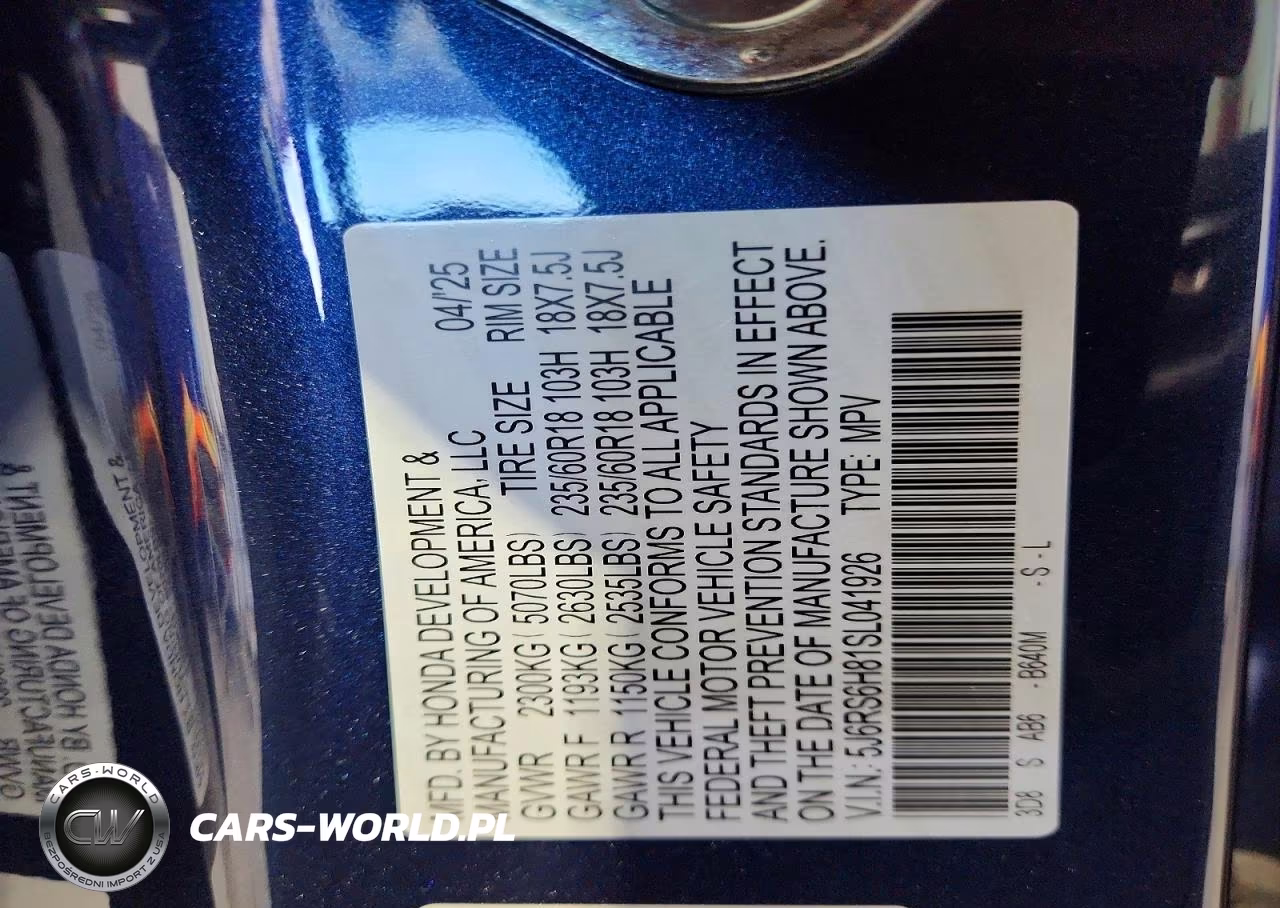 2025 Honda Cr-V Sport-L VIN:5J6RS6H81SL041926 - 13
