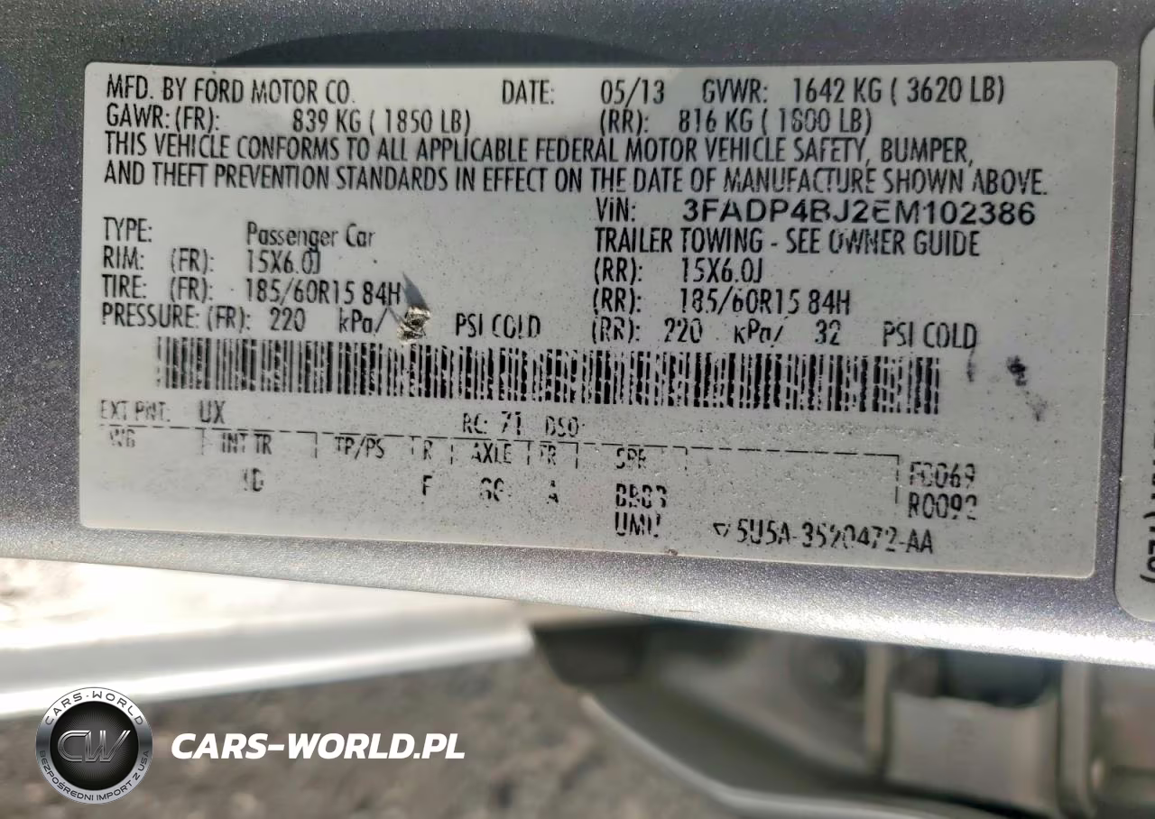 2014 Ford Fiesta VIN:3FADP4BJ2EM102386 - 12