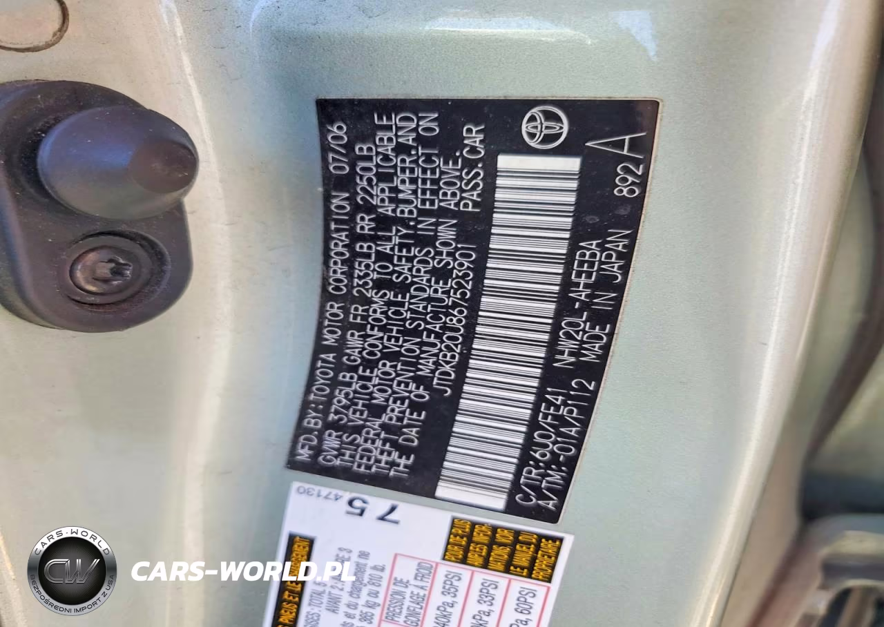 2006 Toyota Prius Base VIN:JTDKB20U867523901 - 12