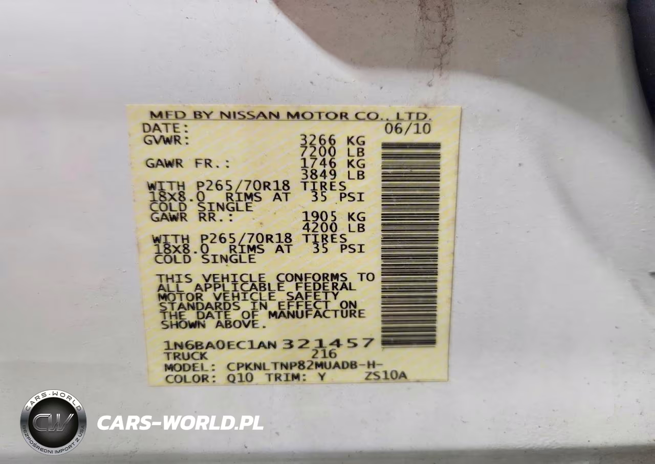 2010 Nissan Titan Se VIN:1N6BA0EC1AN321457 - 13