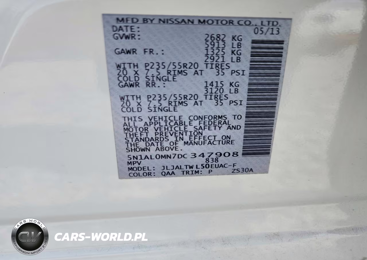 2013 Infiniti Jx35 Base VIN:5N1AL0MN7DC347908 - 13