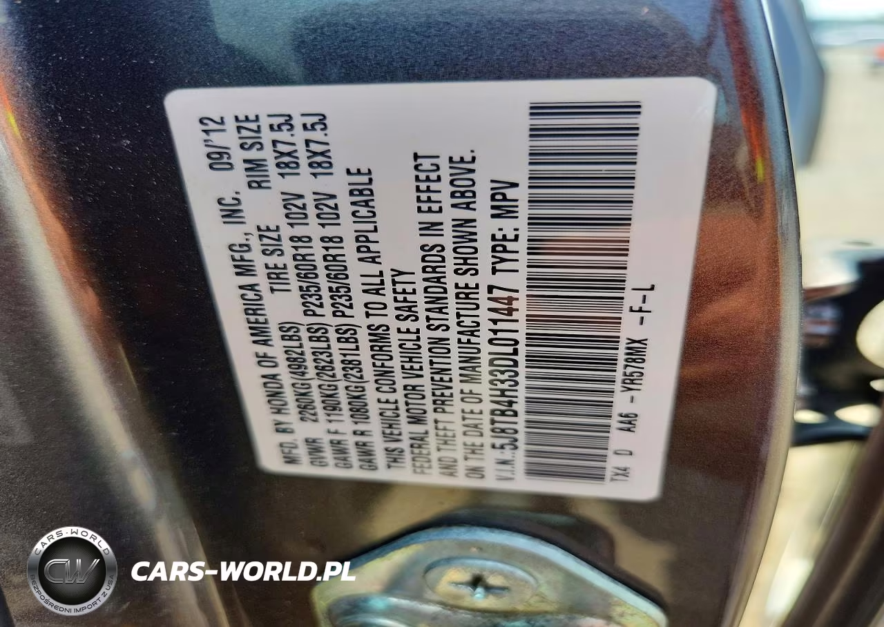 2013 Acura Rdx VIN:5J8TB4H33DL011447 - 13