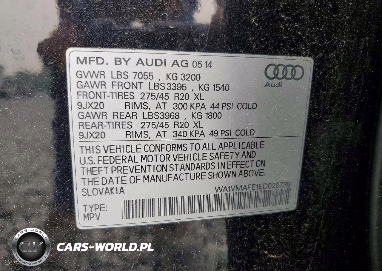2014 Audi Q7 Prestige VIN:WA1VMAFE1ED020738 - 13