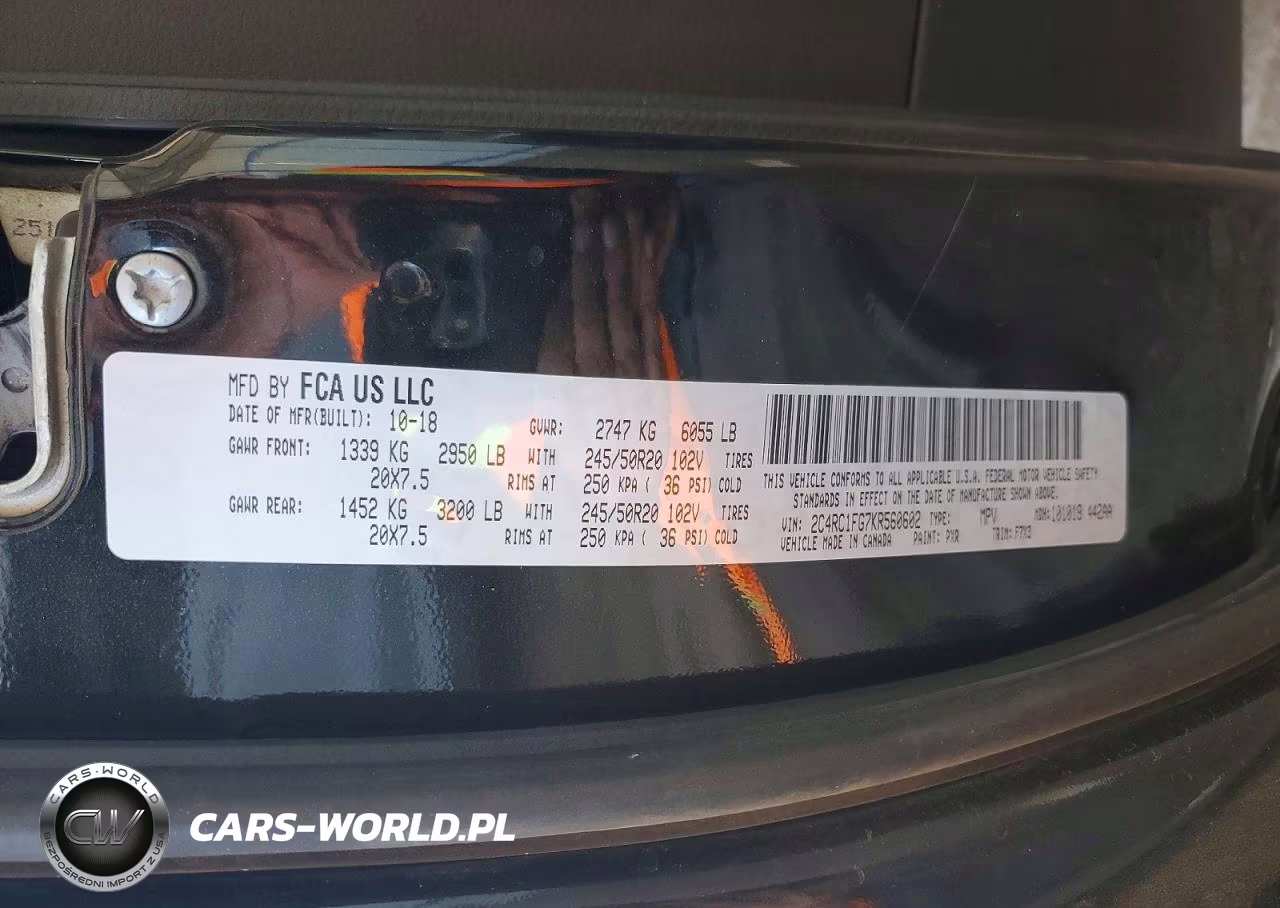 2019 Chrysler Pacifica Touring Plus VIN:2C4RC1FG7KR560602 - 13