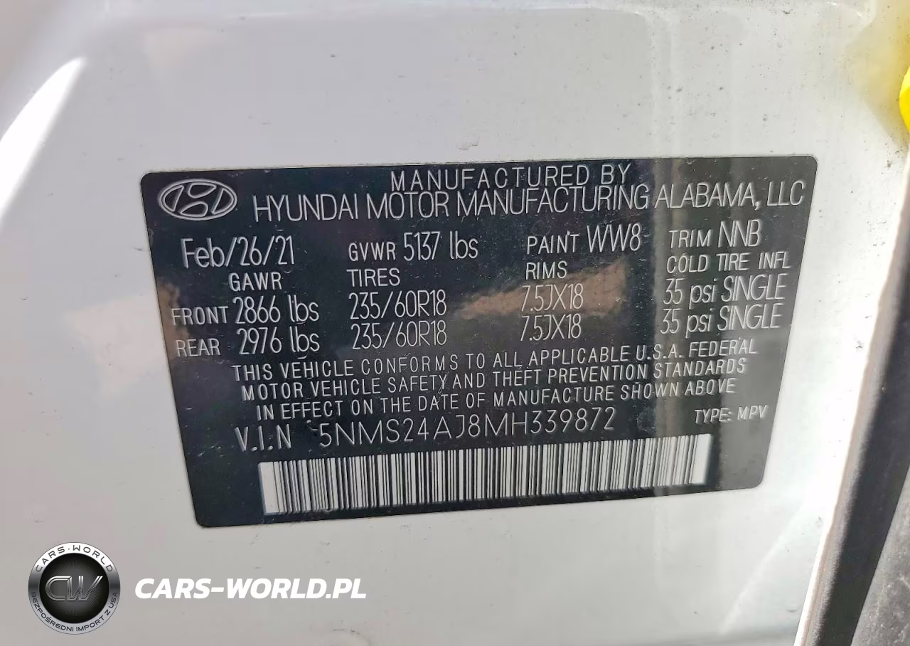 2021 Hyundai Santa Fe Sel VIN:5NMS24AJ8MH339872 - 13
