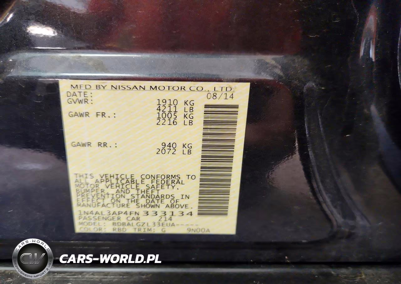 2015 Nissan Altima 2.5 S VIN:1N4AL3AP4FN333134 - 12