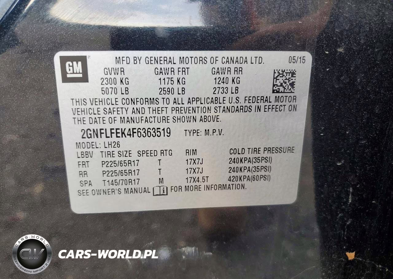 2015 Chevrolet Equinox Lt VIN:2GNFLFEK4F6363519 - 13