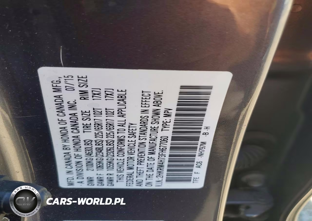 2015 Honda Cr-V Exl VIN:2HKRM4H73FH677060 - 13