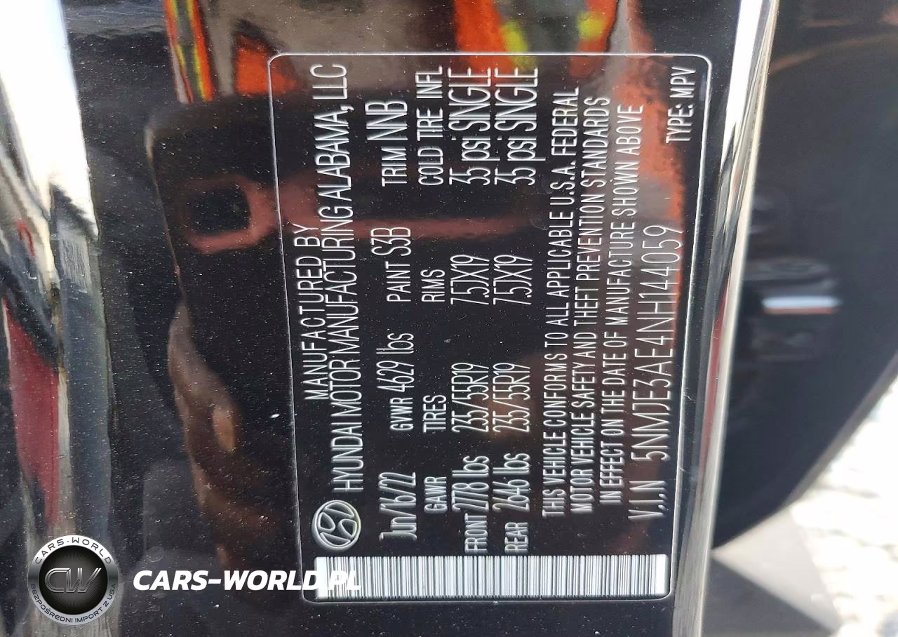 2022 Hyundai Tucson Limited VIN:5NMJE3AE4NH144059 - 13