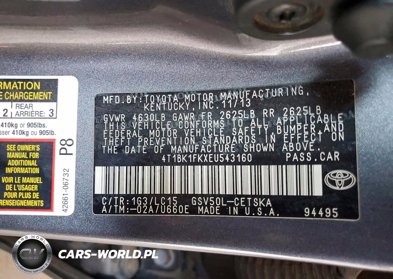 2014 Toyt Camry VIN:4T1BK1FKXEU543160 - 12
