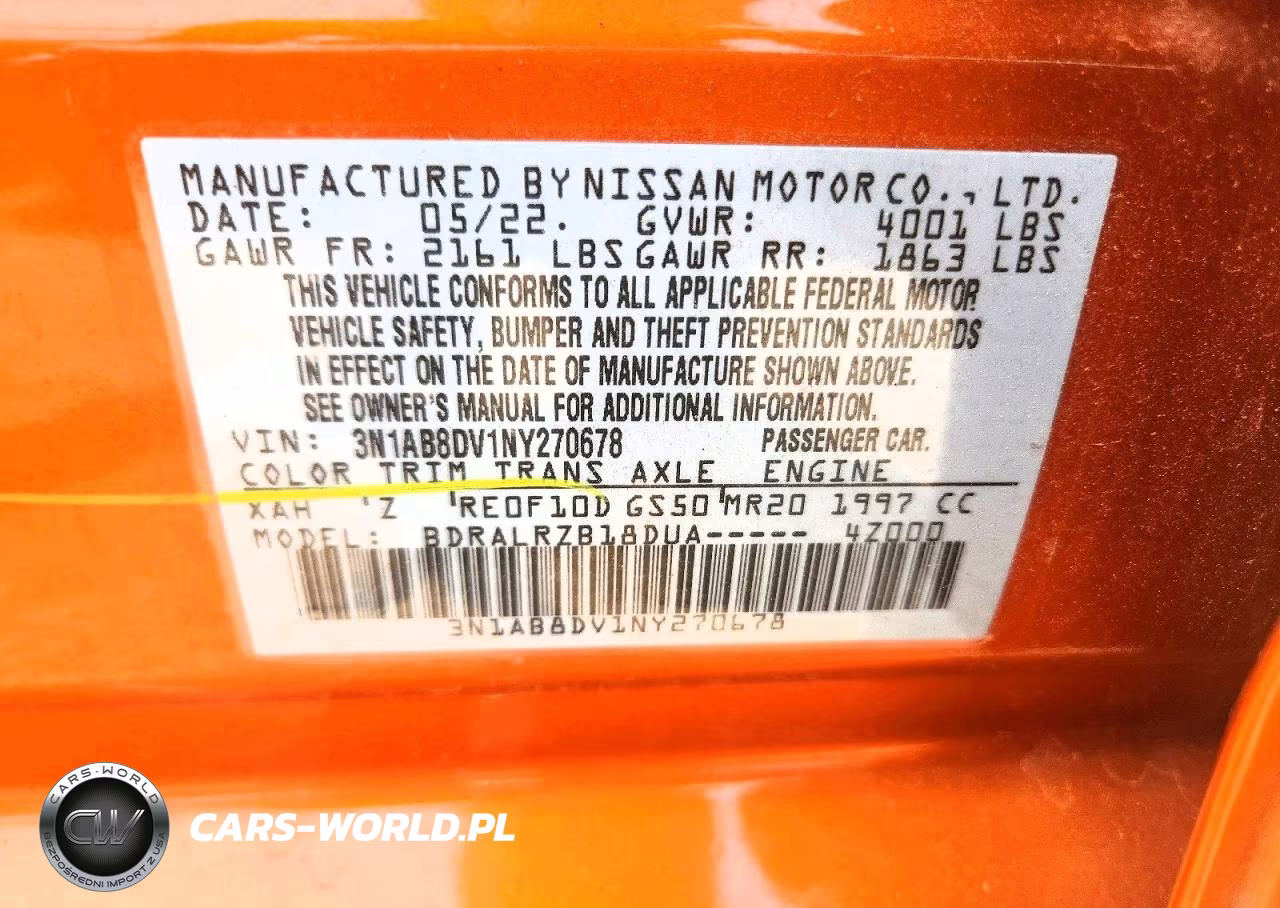 2022 Nissan Sentra Sr VIN:3N1AB8DV1NY270678 - 12