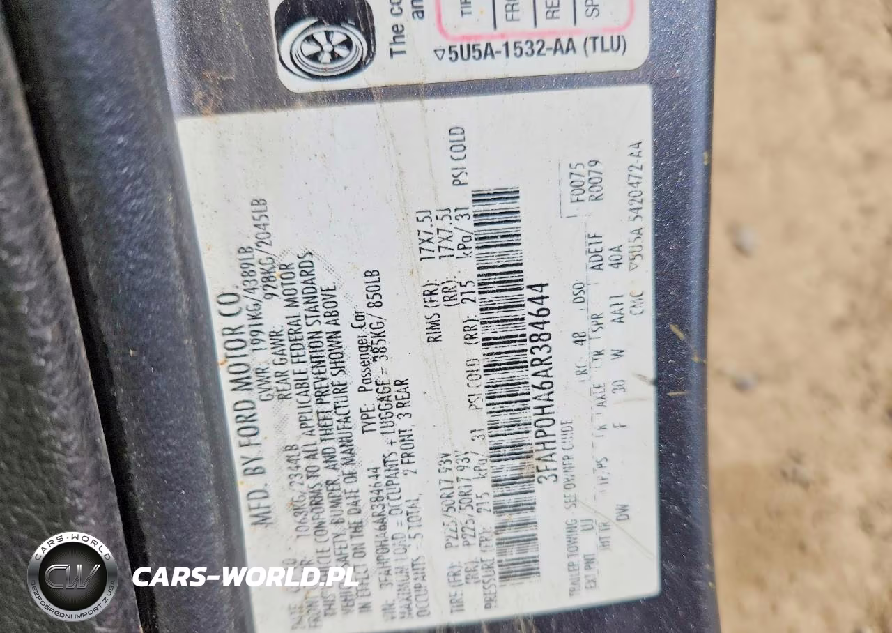 2010 Ford Fusion Se VIN:3FAHP0HA6AR384644 - 12
