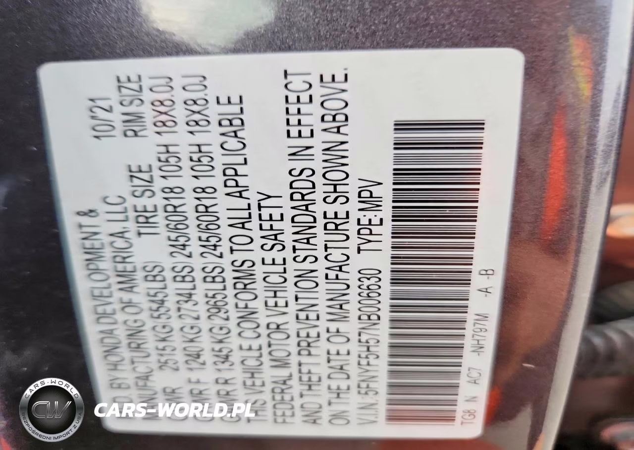 2022 Honda Pilot Exl VIN:5FNYF5H57NB006630 - 12