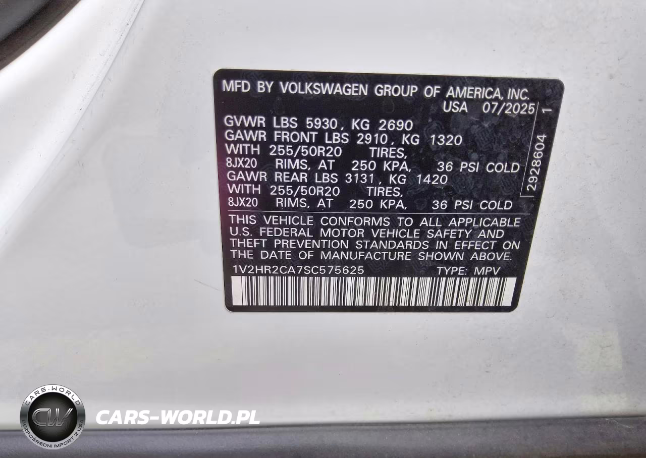 2025 Volkswagen Atlas Se VIN:1V2HR2CA7SC575625 - 14