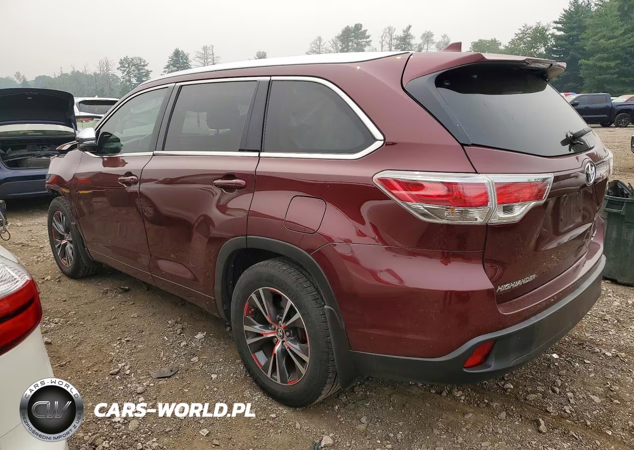 2016 Toyota Highlander Xle VIN:5TDJKRFH6GS351664 - 2