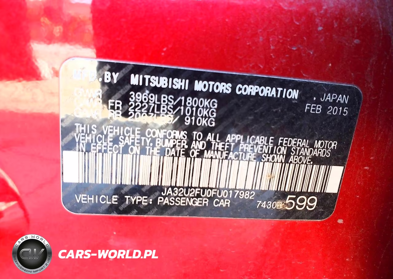2015 Mitsubishi Lancer Es VIN:JA32U2FU0FU017982 - 12