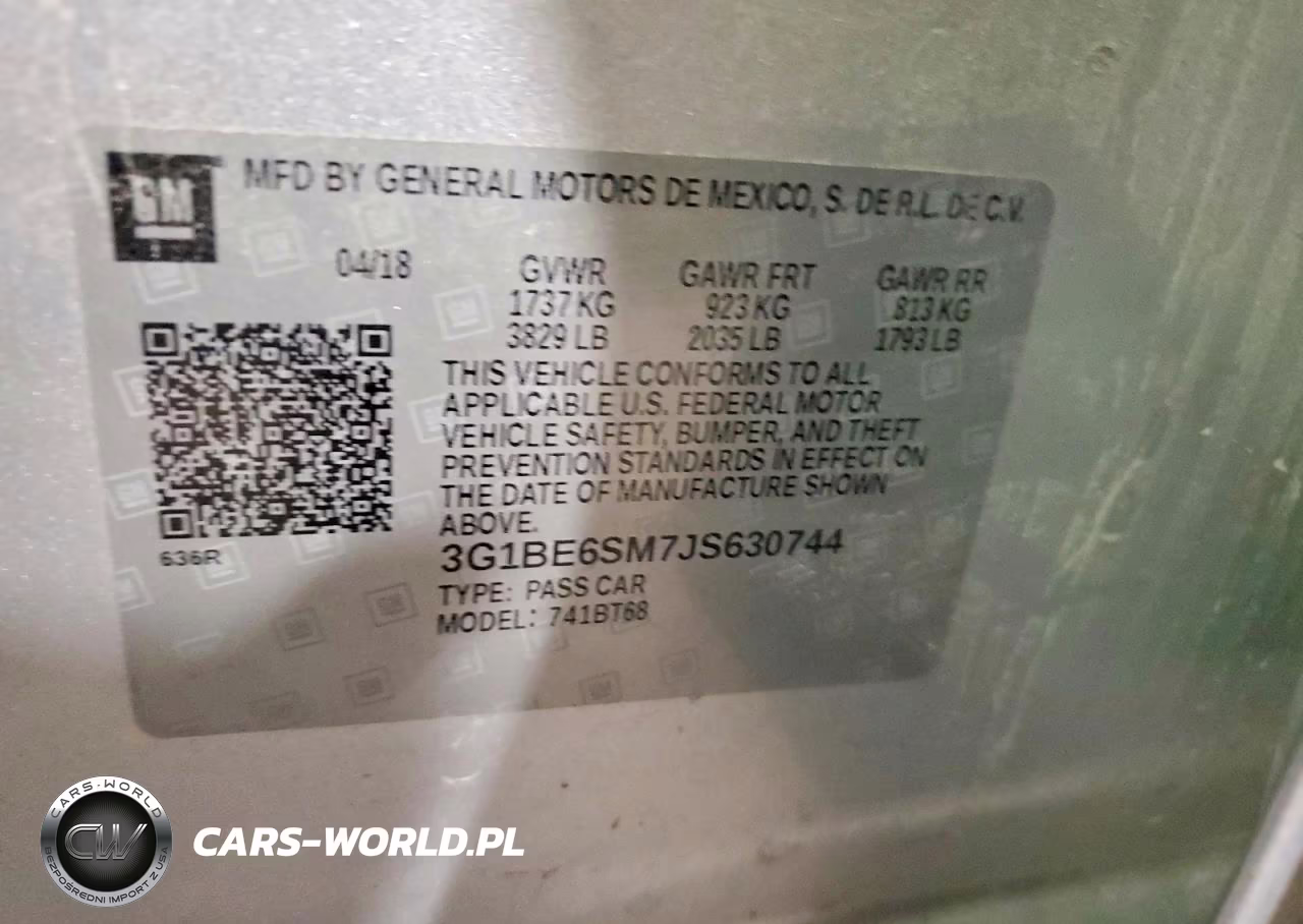 2018 Chevrolet Cruze Lt VIN:3G1BE6SM7JS630744 - 13