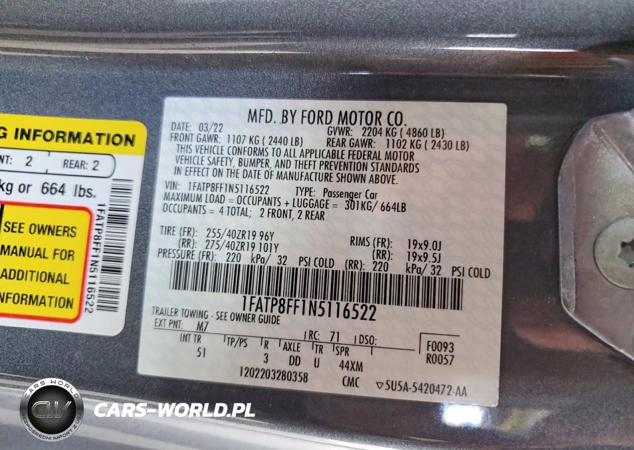 2022 Ford Mustang Gt VIN:1FATP8FF1N5116522 - 12
