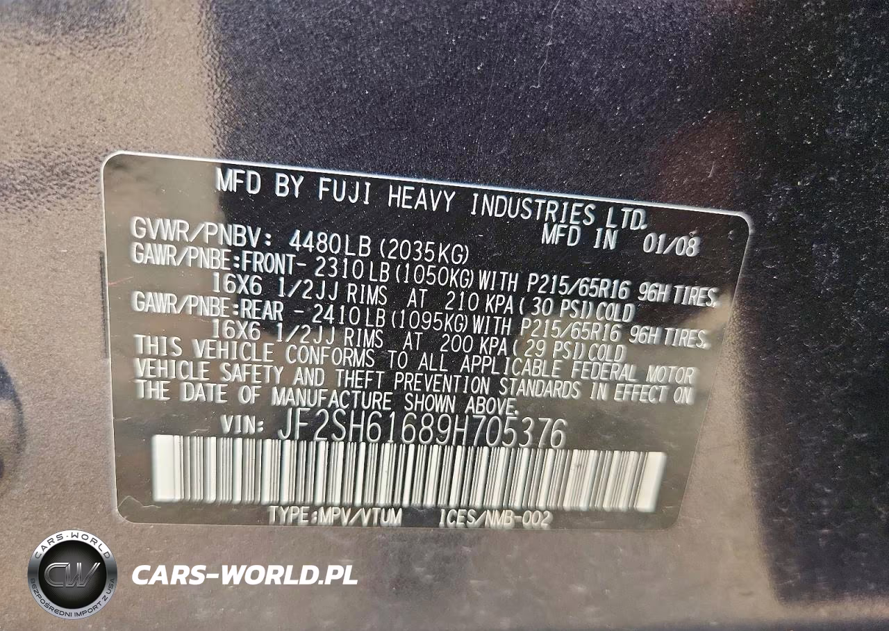 2009 Subaru Forester 2.5X VIN:JF2SH61689H705376 - 14