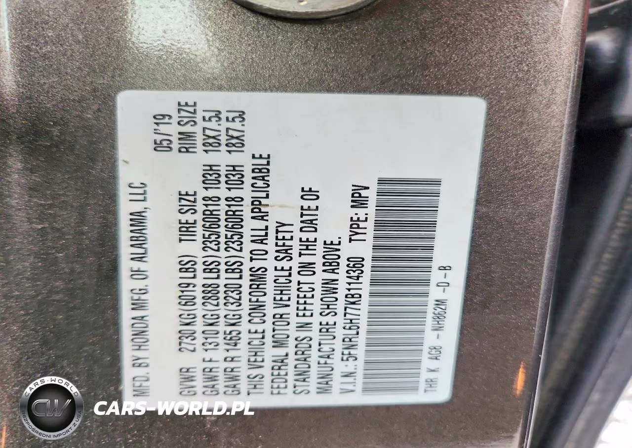 2019 Honda Odyssey Exl VIN:5FNRL6H77KB114360 - 13