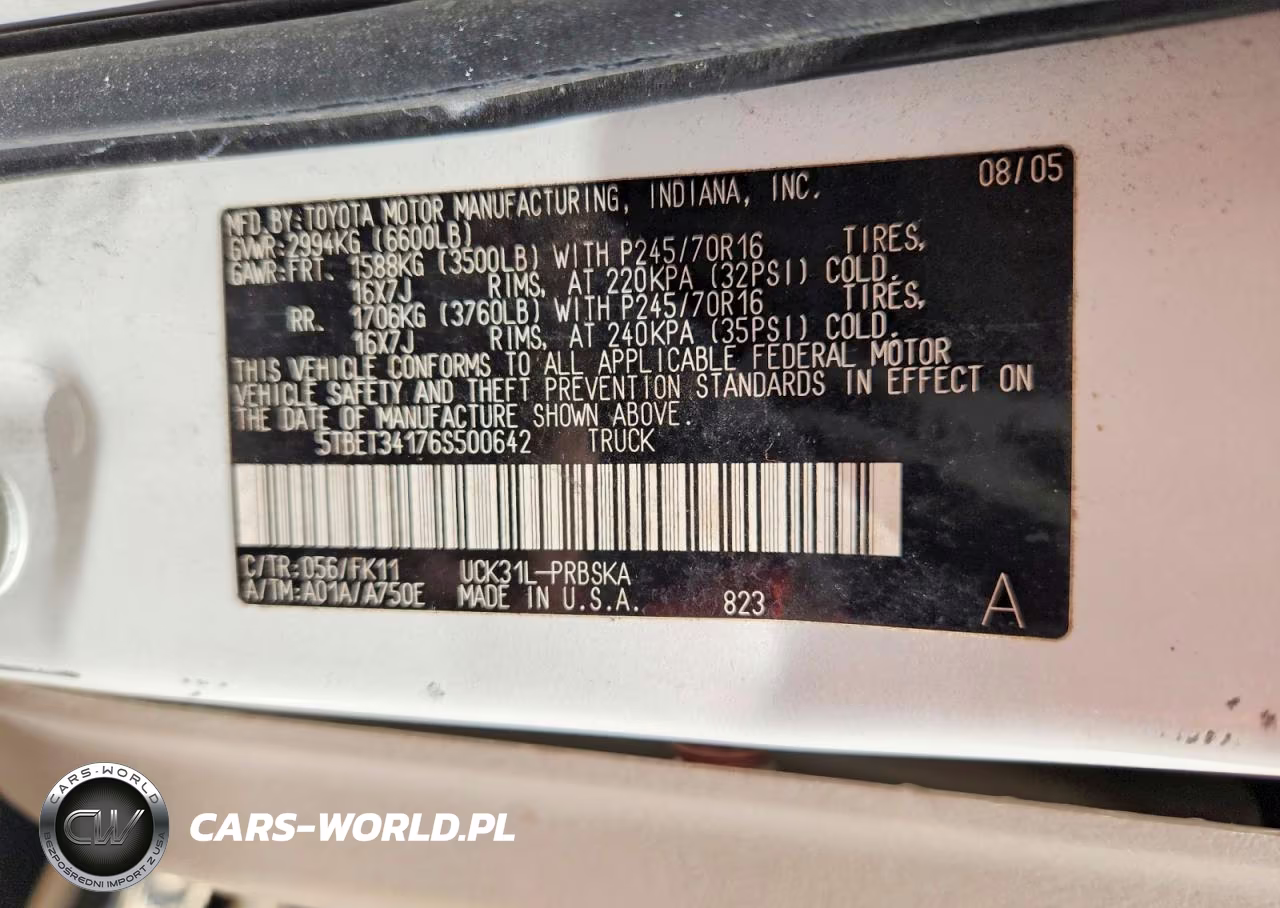 2006 Toyota Tundra Double Cab Sr5 VIN:5TBET34176S500642 - 12