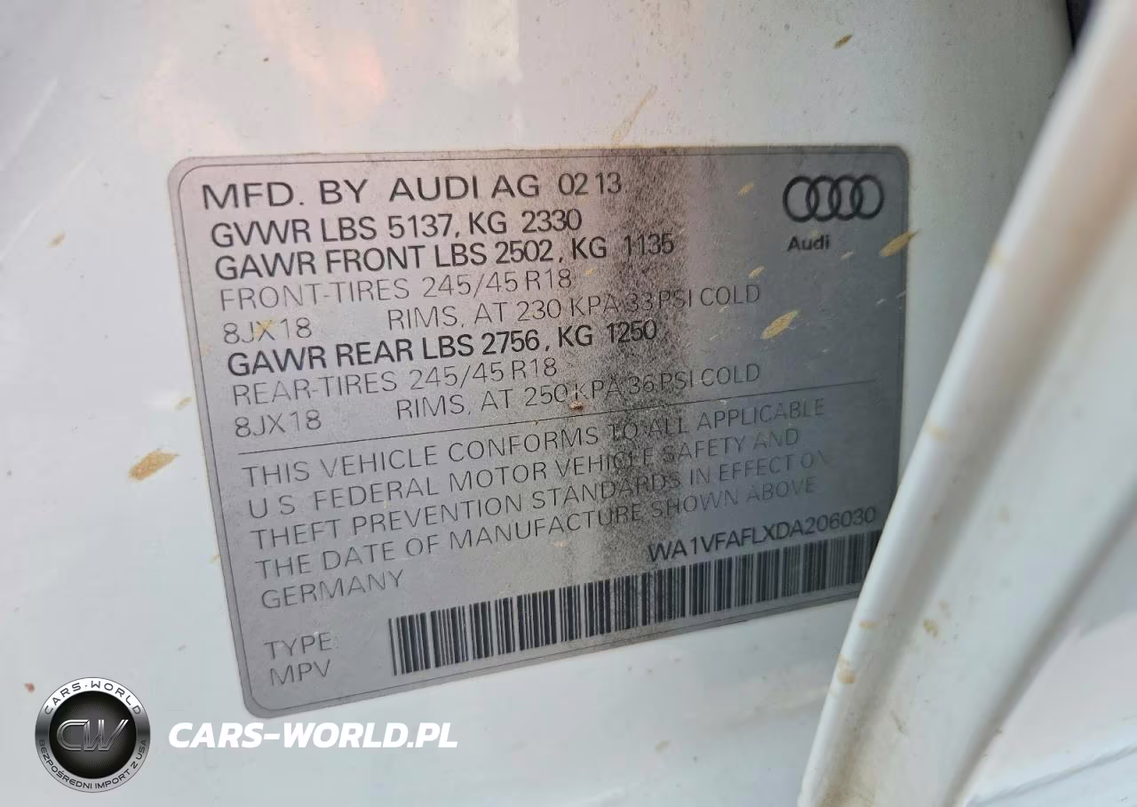 2013 Audi A4 Allroad Prestige VIN:WA1VFAFLXDA206030 - 13